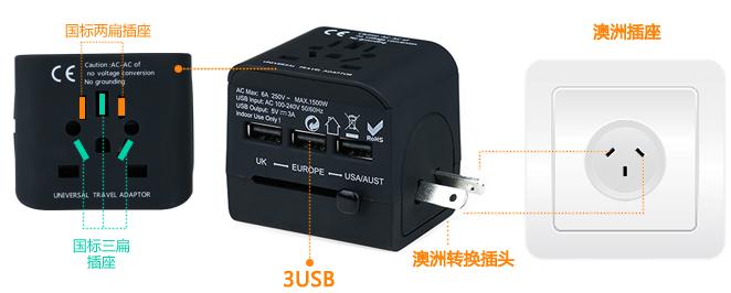 澳大利亚插座转换器