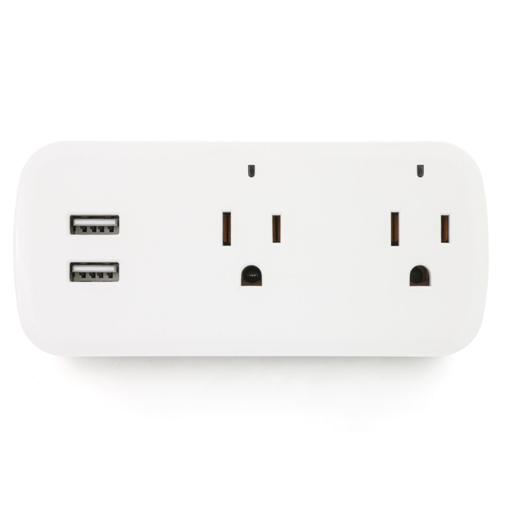 美标wifi一拖二智能插座带USB