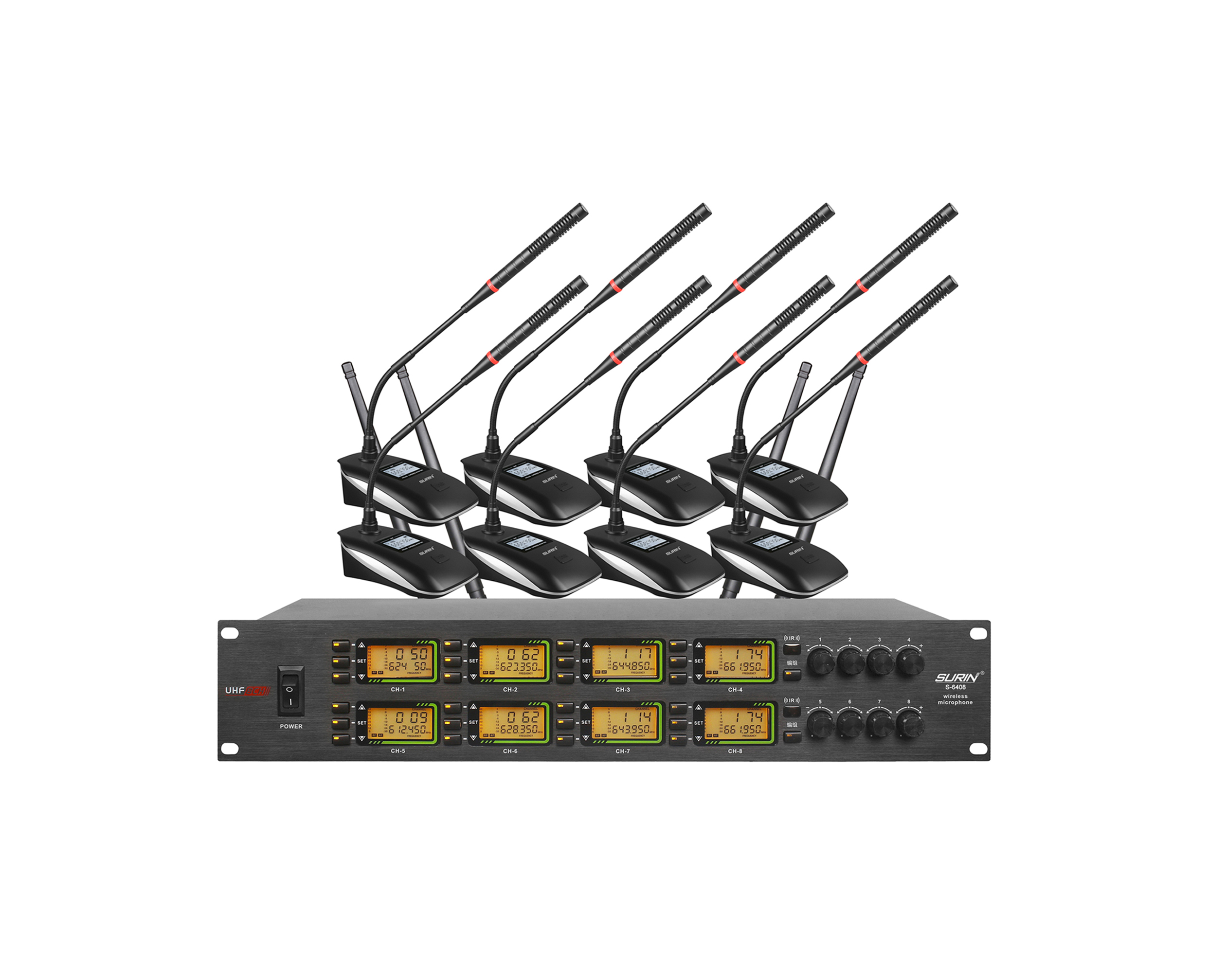 S-6408 专业一拖八无线会议话筒