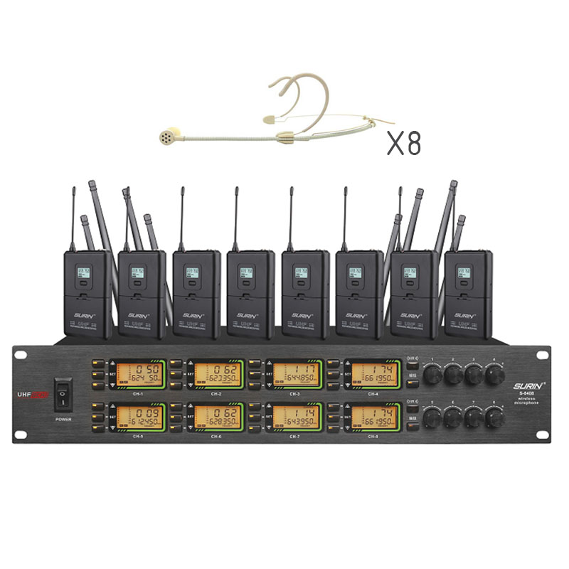 S-6408/S101/S618 专业一拖八无线头戴话筒