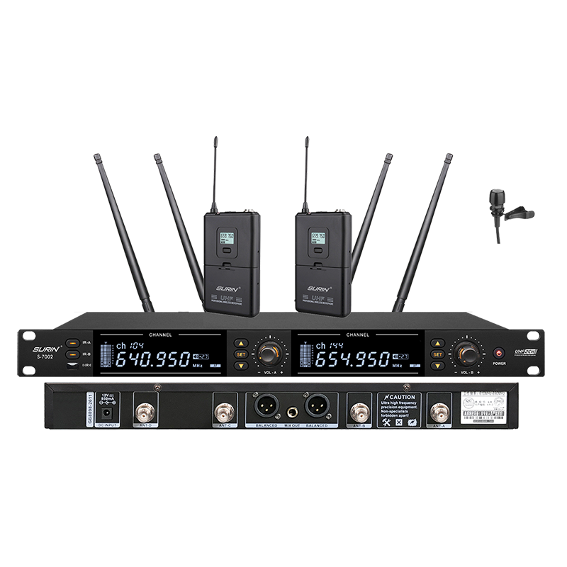 S-7002/S702/S617 专业一拖二真分集无线领夹话筒