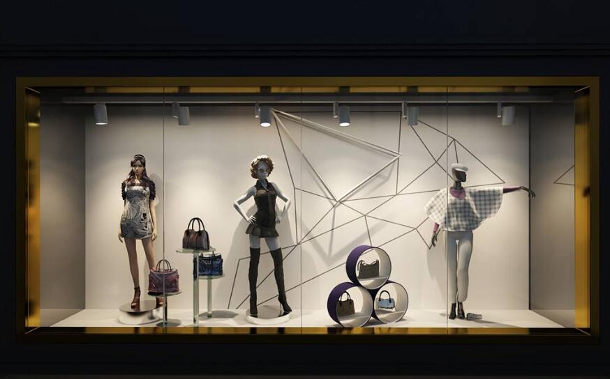 服装店门头橱窗灯光照明设计