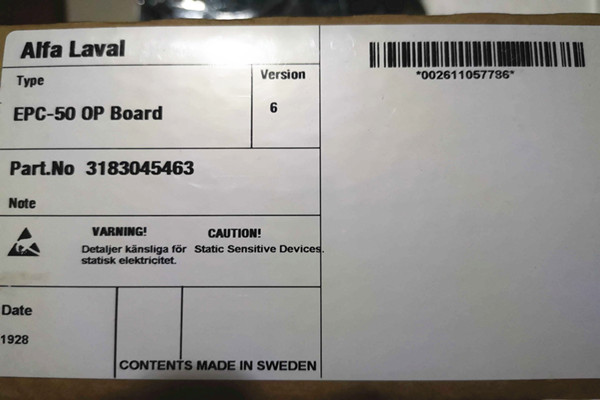 ALFA LAVAL EPC-50 OP BOARD 3183045463 3183045486