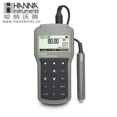 HI98192专业级微电脑EC-TDS-电阻率-NaCI-°C测定仪