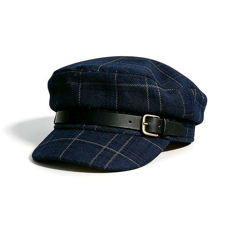 英伦学院风格子报童帽