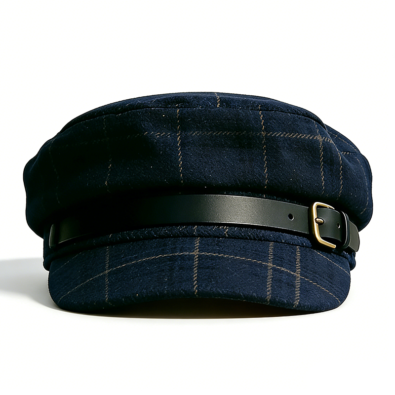 英伦学院风格子报童帽