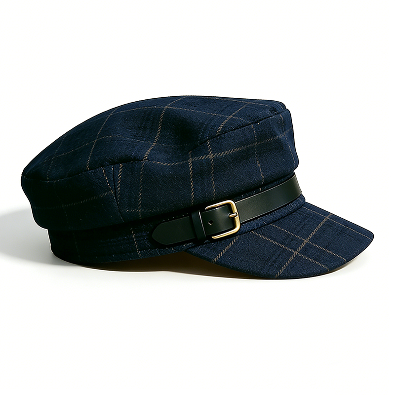 英伦学院风格子报童帽