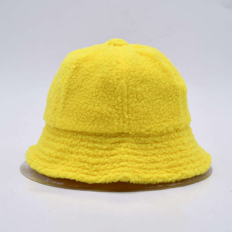 纯色亮色多巴胺组合摇粒绒羊羔帽六页圆顶帽