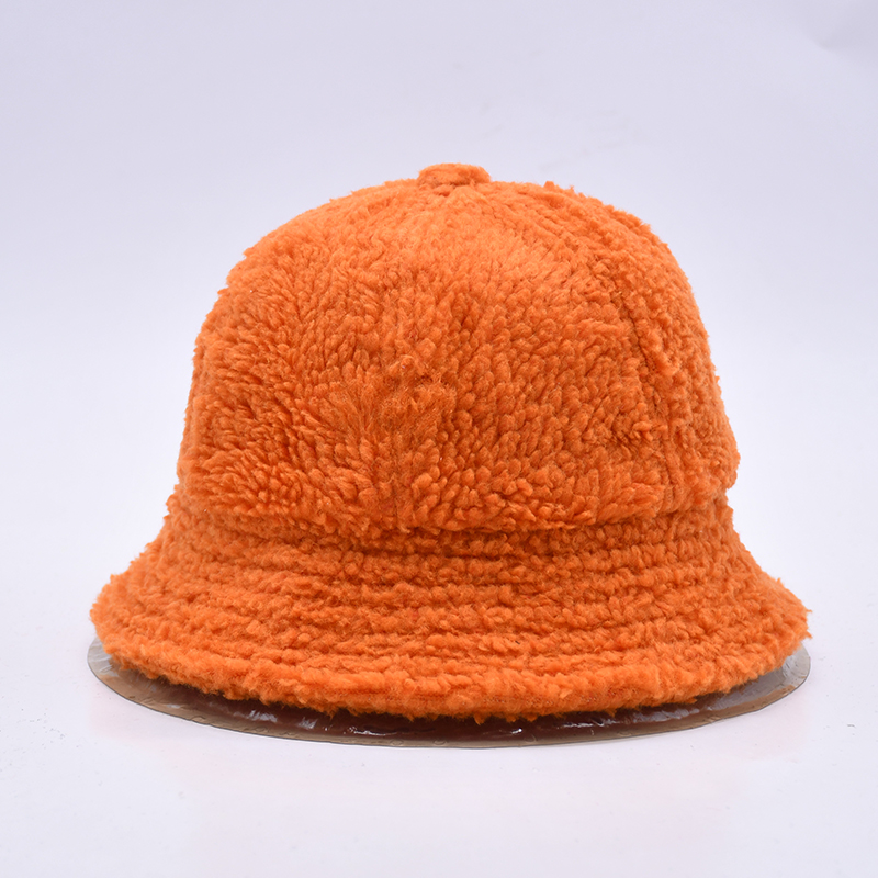 纯色亮色多巴胺组合摇粒绒羊羔帽六页圆顶帽