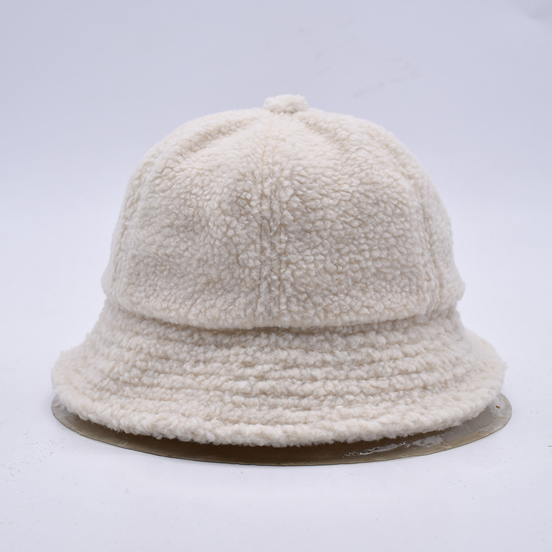 纯色亮色多巴胺组合摇粒绒羊羔帽六页圆顶帽