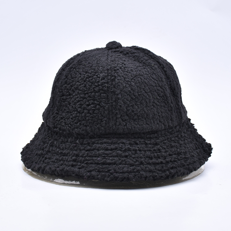 纯色亮色多巴胺组合摇粒绒羊羔帽六页圆顶帽