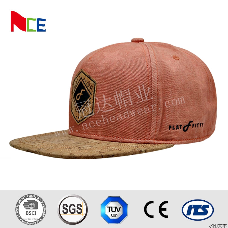 红砖色鹿皮绒平沿帽