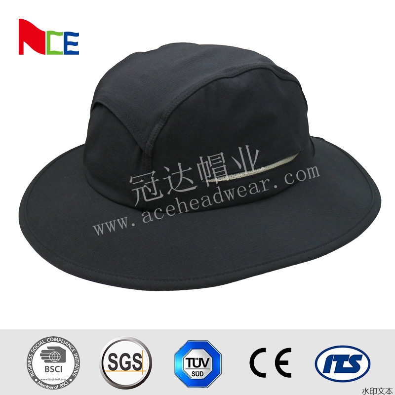 黑色薄料透气户外遮阳帽