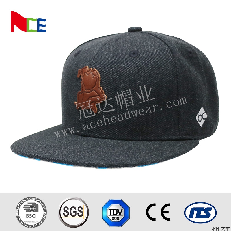 深灰色毛呢平沿帽