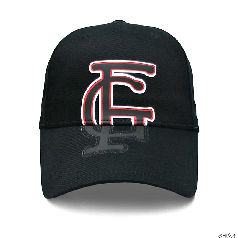 黑色印花鸭舌帽