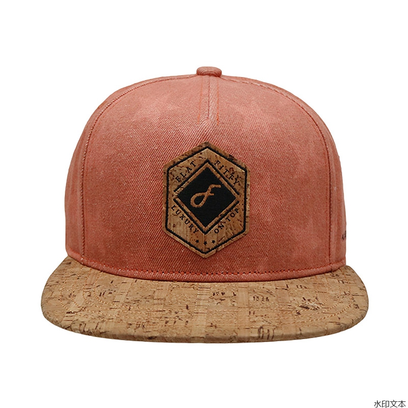 红砖色鹿皮绒平沿帽