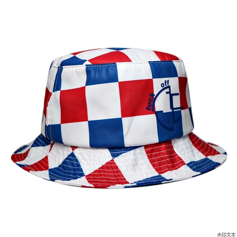 红蓝格子渔夫帽