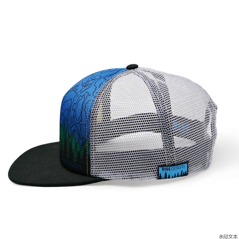 蓝色网帽平沿帽