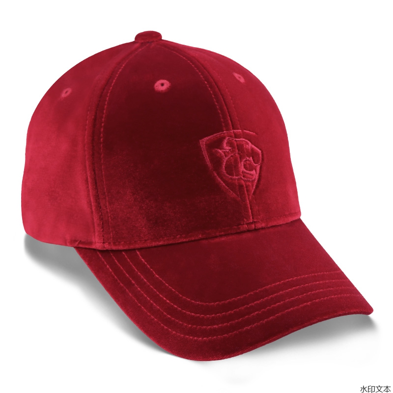 红色丝绒鸭舌帽