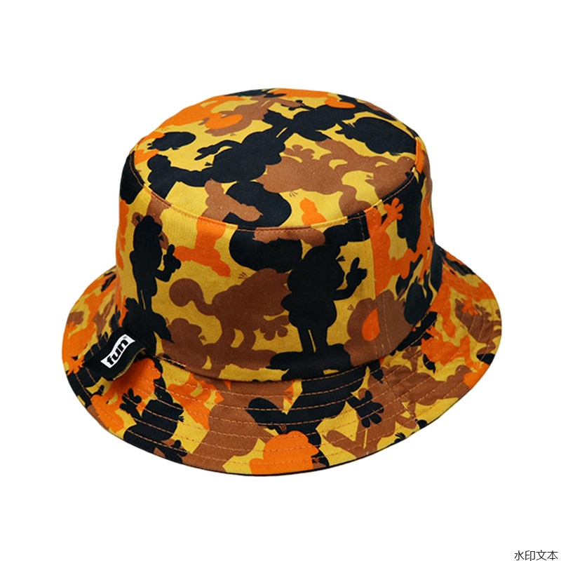 黄色迷彩渔夫帽
