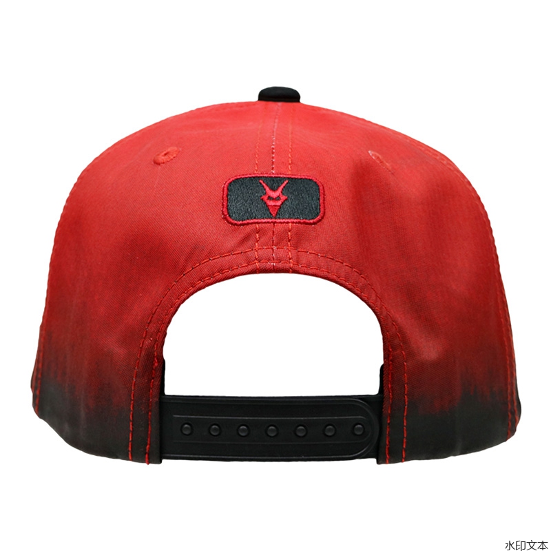 红色刺绣平沿帽