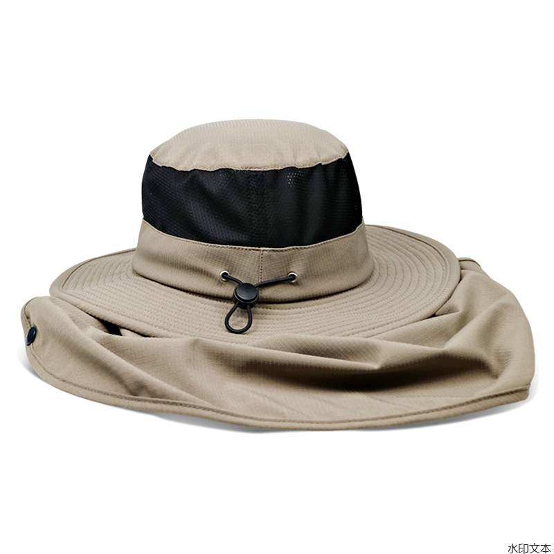 可调节松紧护颈遮阳帽