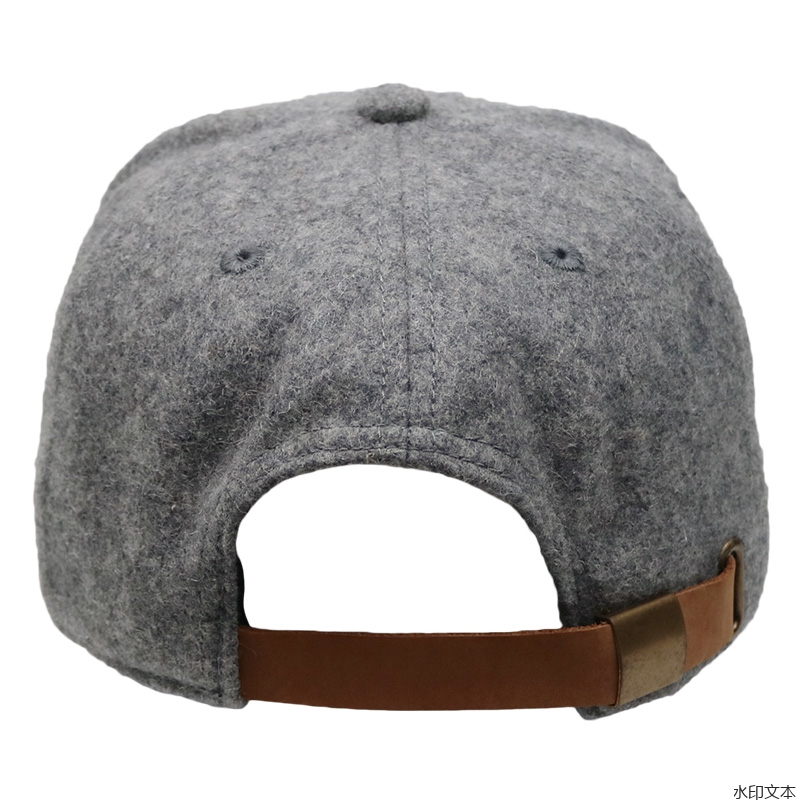 毛呢黑色3D立体绣平沿帽