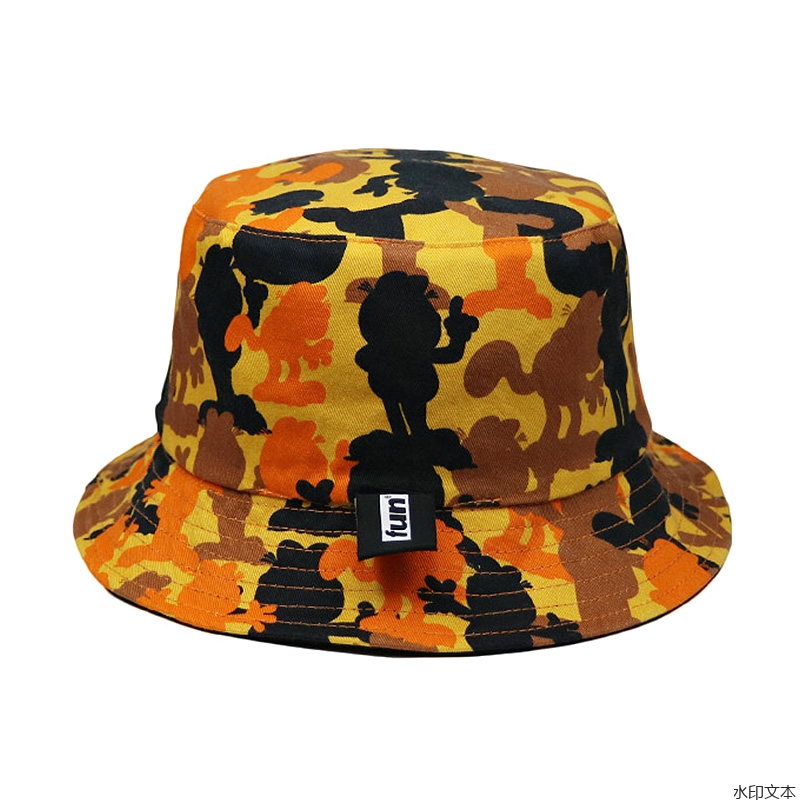黄色迷彩渔夫帽