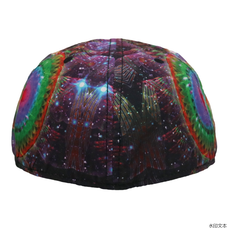 紫色印花平沿帽