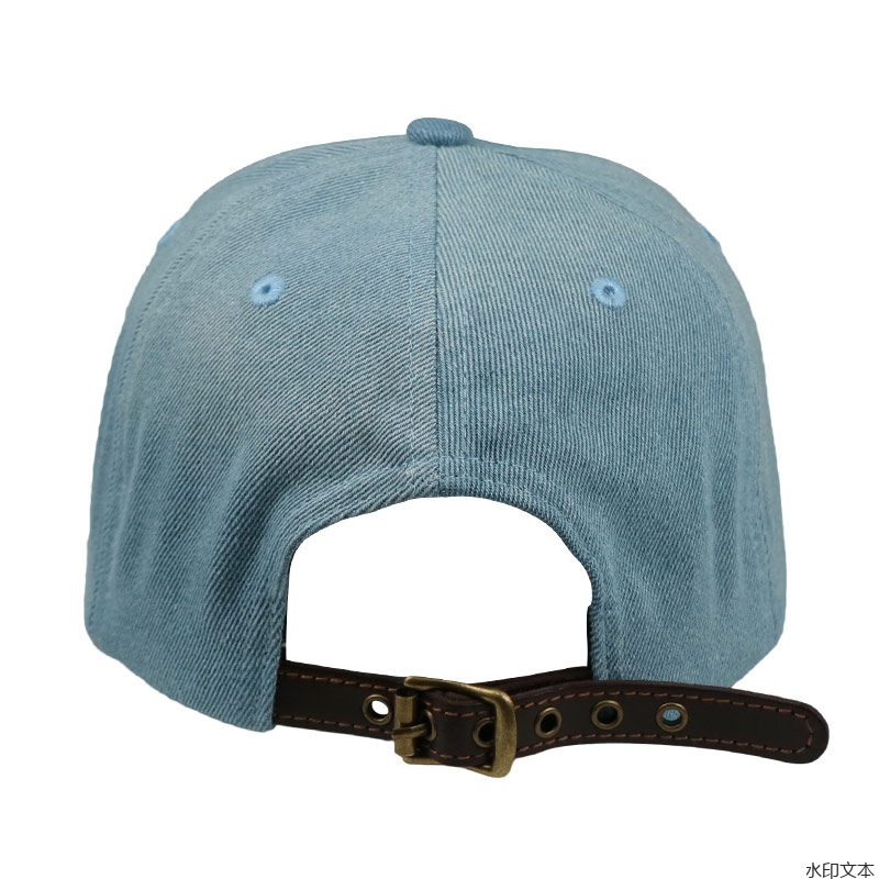 牛仔蓝色刺绣鸭舌帽