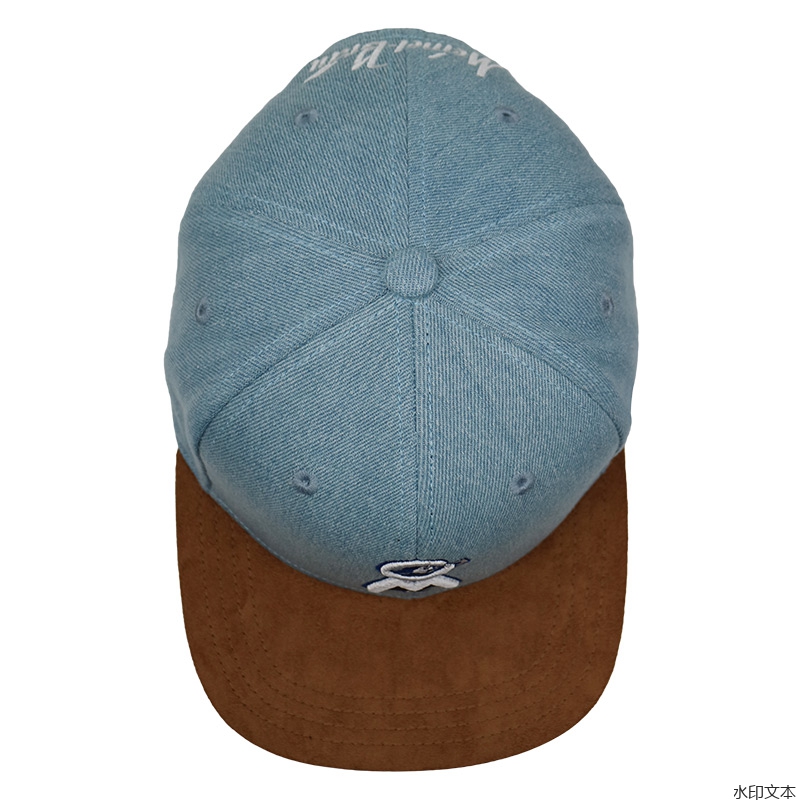 牛仔蓝平沿帽