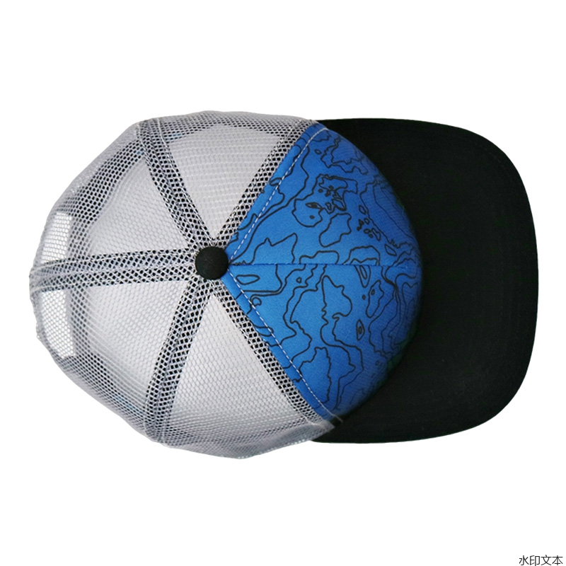 蓝色网帽平沿帽