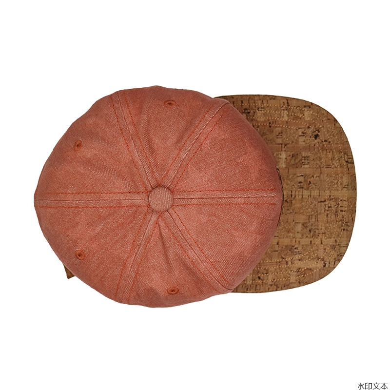 红砖色鹿皮绒平沿帽