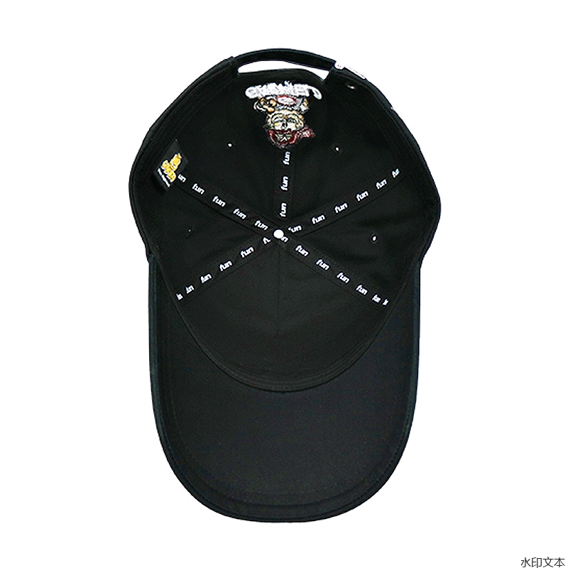 黑色印花鸭舌帽