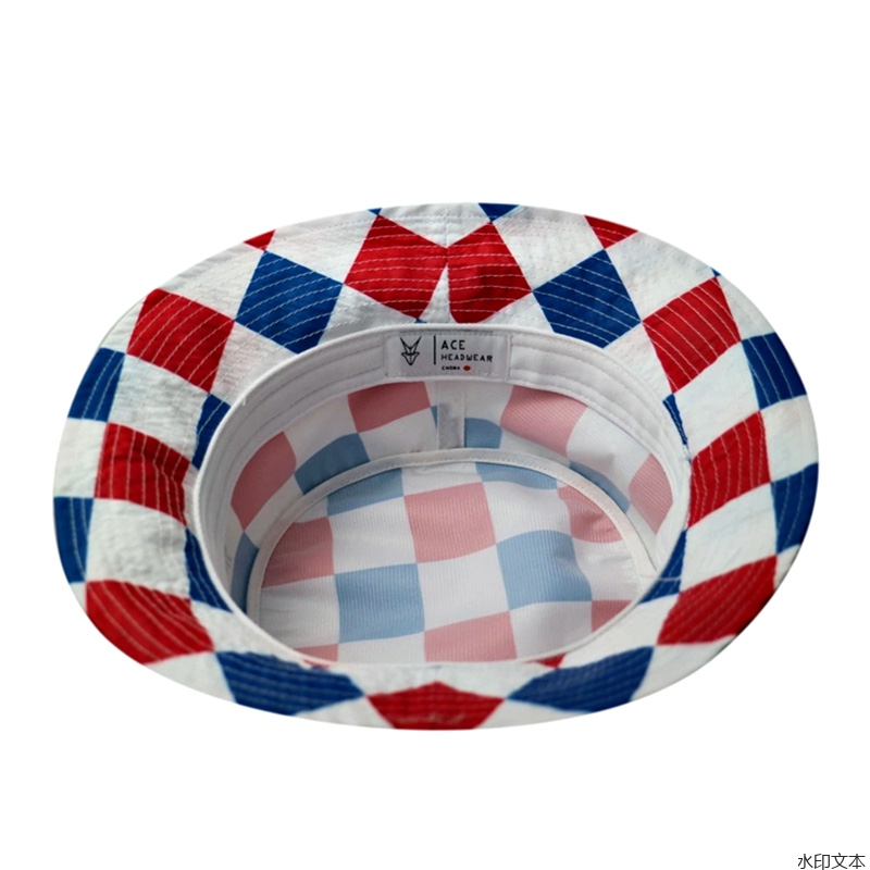 红蓝格子渔夫帽