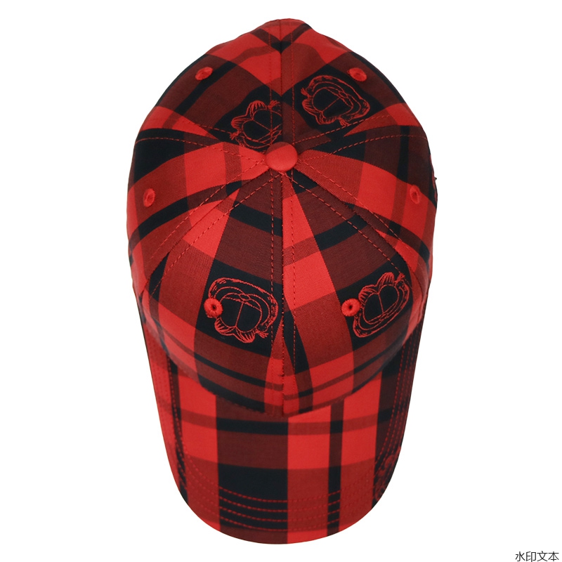 红黑格子定制鸭舌帽