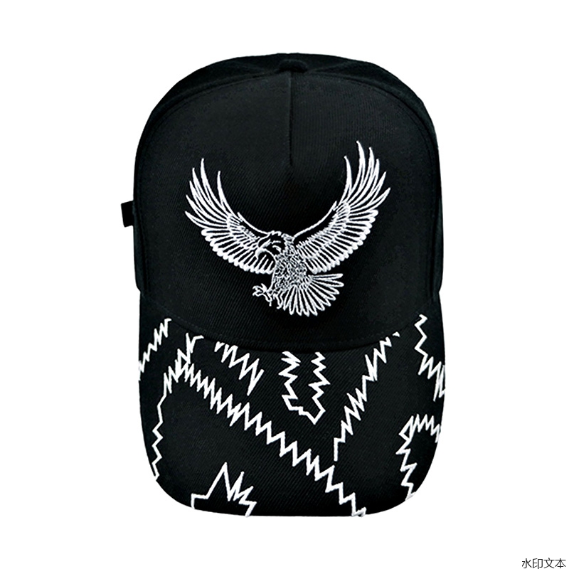 黑色刺绣鸭舌帽