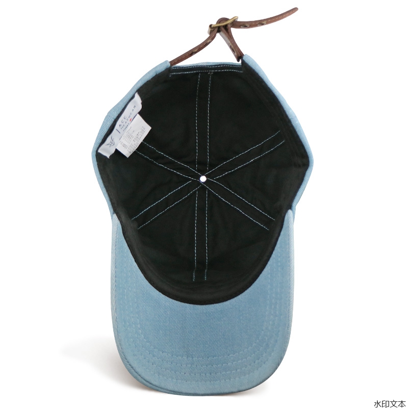 牛仔蓝色刺绣鸭舌帽