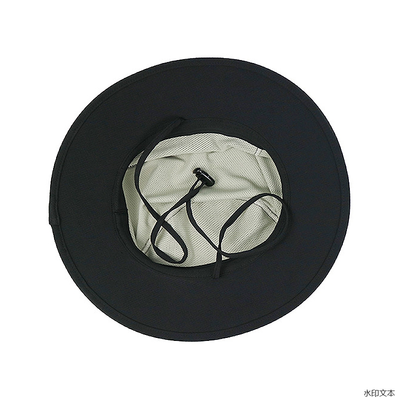 黑色薄料透气户外遮阳帽