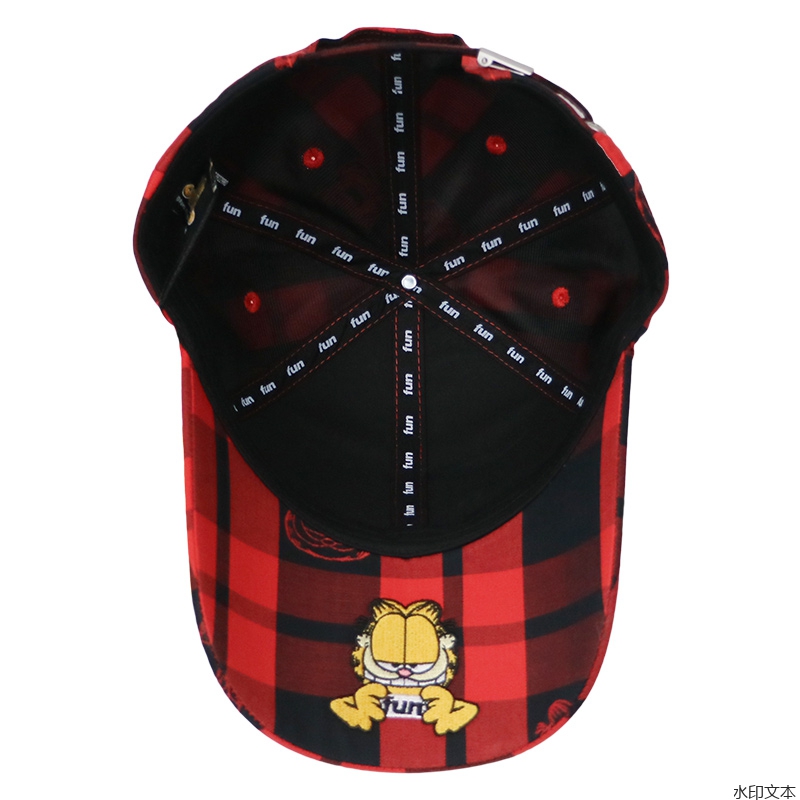 红黑格子定制鸭舌帽