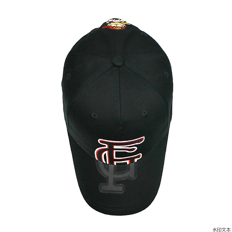 黑色印花鸭舌帽