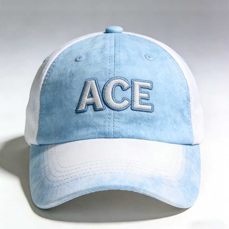 时尚立体刺绣水洗磨白棒球帽
