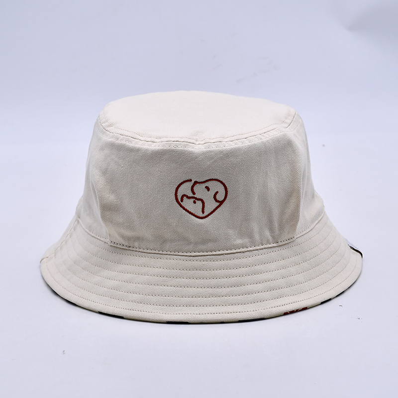 休闲宠物立体折边米色渔夫帽