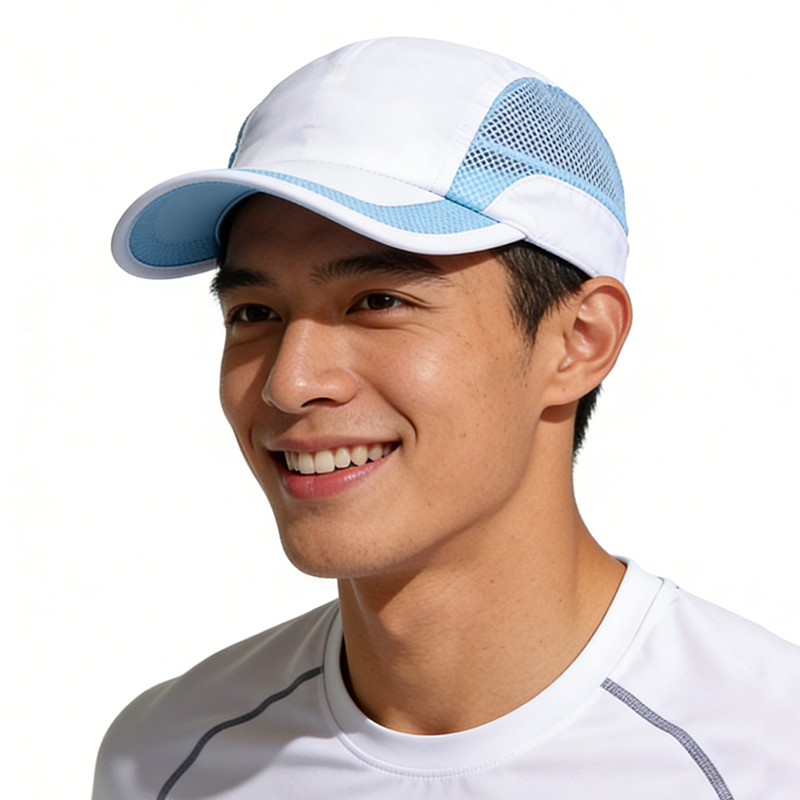 撞色网眼透气防晒遮阳运动跑步帽