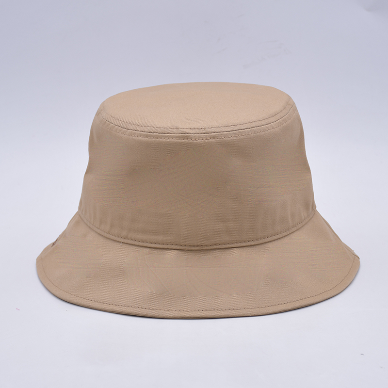 欧美logo刺绣平顶卡其渔夫帽