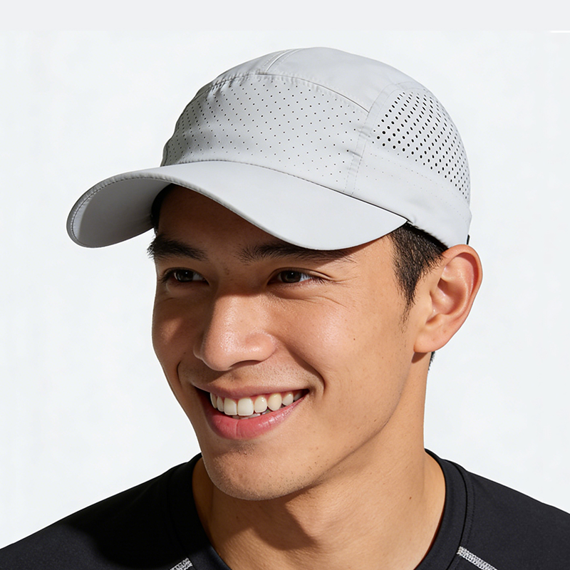 镭射打孔透气速干瓜皮运动帽