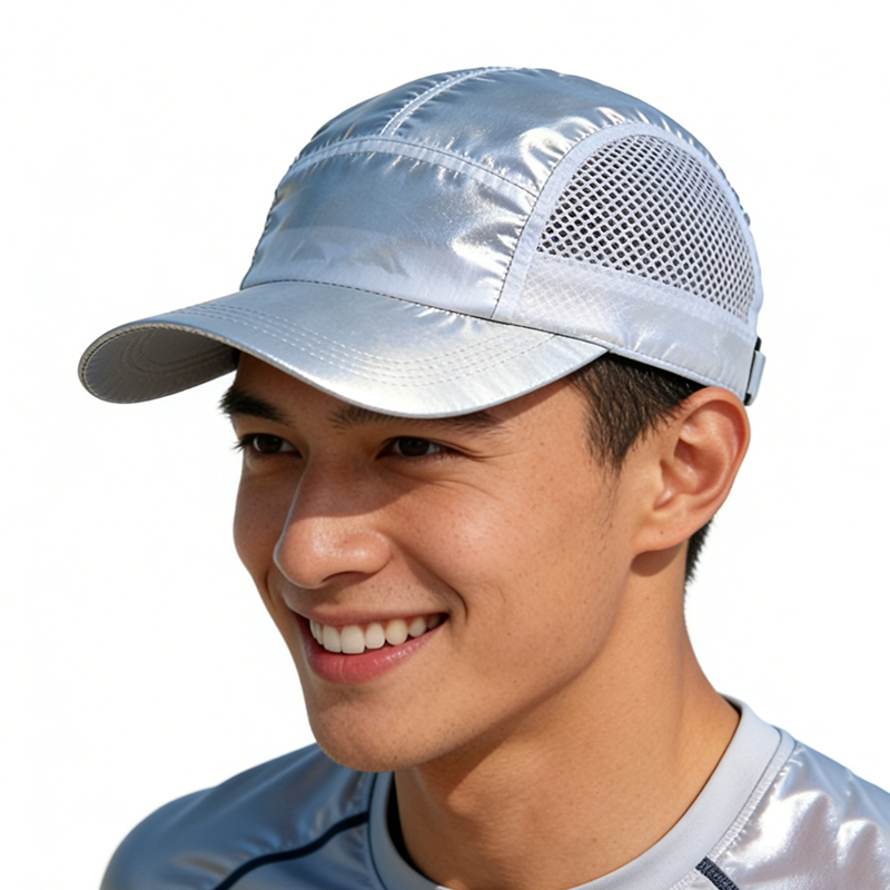 夏季帽子网孔透气速干反光瓜皮帽