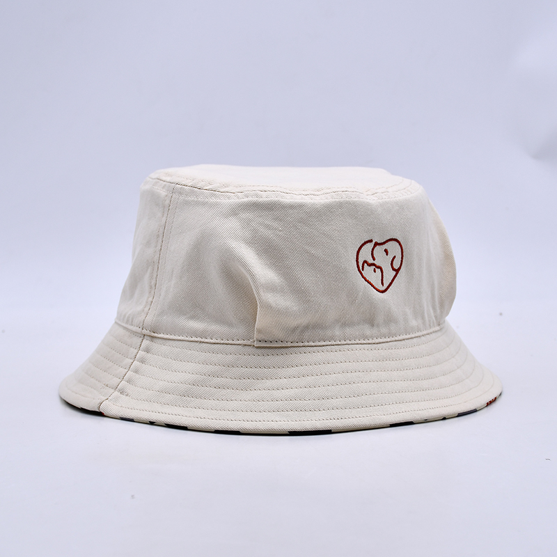 休闲宠物立体折边米色渔夫帽