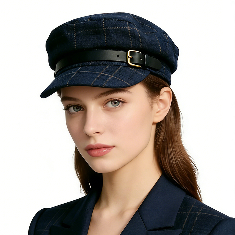 英伦学院风格子报童帽