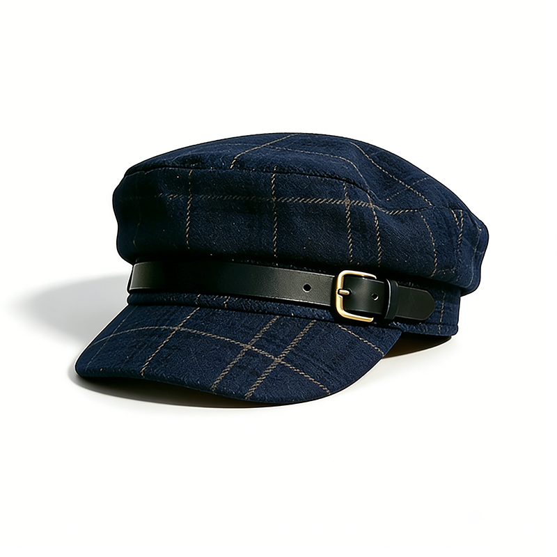 英伦学院风格子报童帽